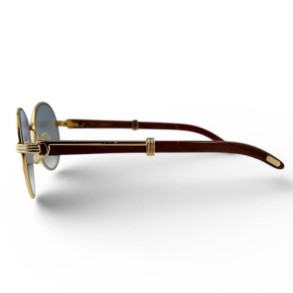 Good Cartier sunglasses Trinity Wooden Temple gold Women Used