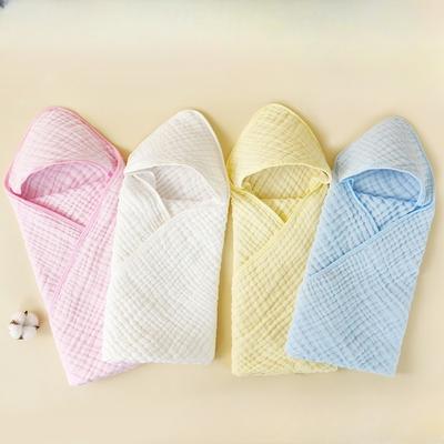 Hooded Swaddle Class A Pure Cotton Newborn Delivery Room Wrap Solid Color Muslin Bath Towel for Infant Care and Comfort