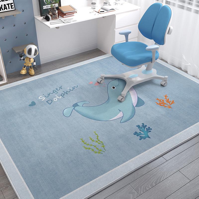 Girls Pink Carpet Mat Rug Cartoon Unicorn Animal Pattern with Happy Text Soft Floor Mat for Kids Bedroom Home Decoration Rug