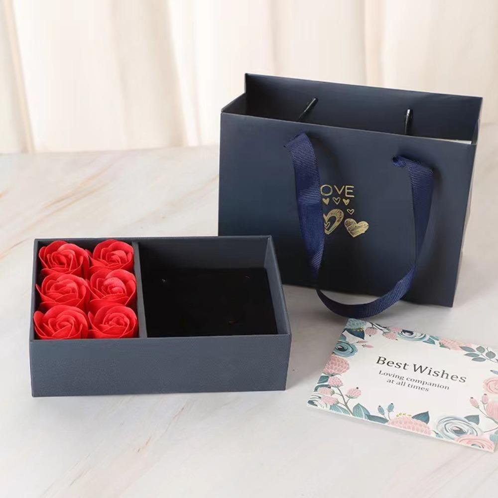Window Opening Ring Box Eternal Flower Jewelry Gift Packaging Box  for Wife Mom Girlfriend