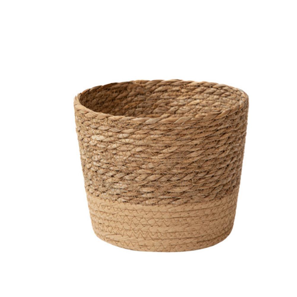 Decorative Basket Diameter 17.5cm, Height 12cm Straw Plant Basket Fresh Greenery Display Home Decor Enhancements