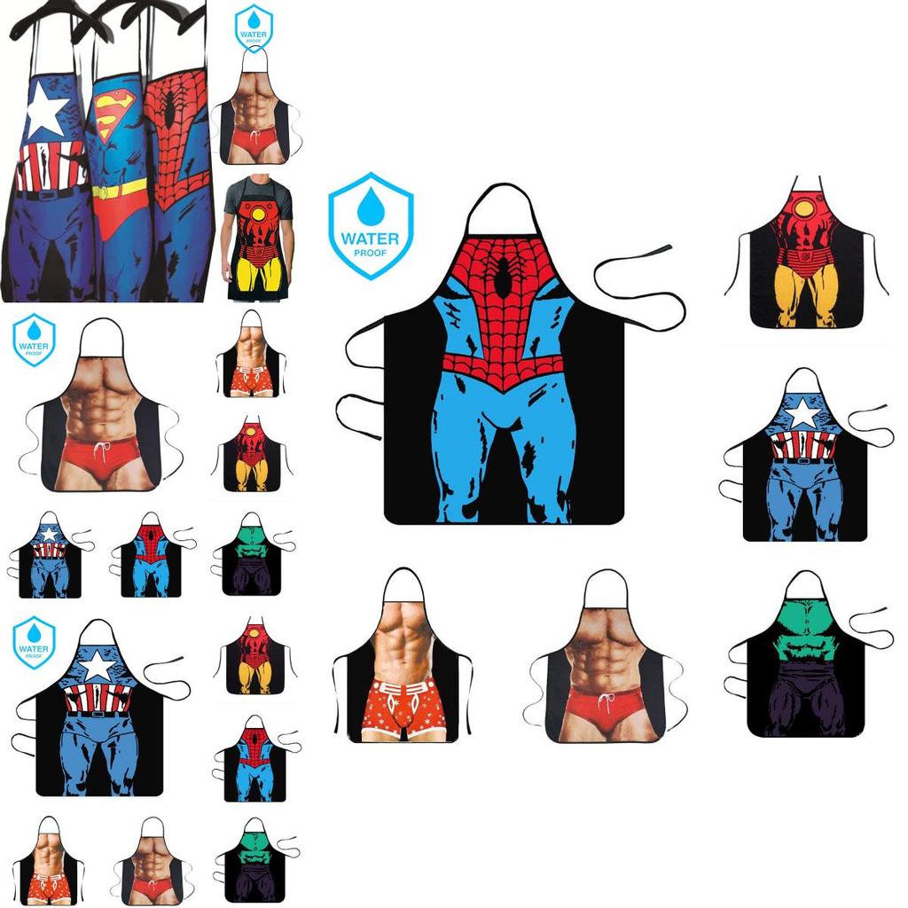 Marvel Cosplay Aprons Sexy Funny For Men Women Kitchen Cooking Baking Props