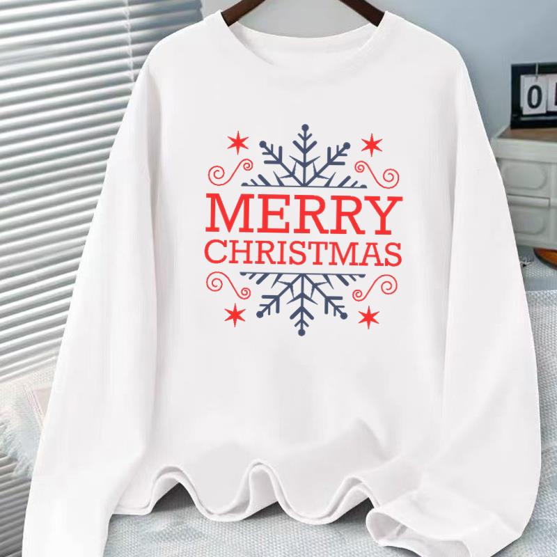 (Asian Size) Tree Watercolor Cute Print T Shirt Christmas New Year Graphic Tee Women Autumn Winter Casual Fashion Top Clothing Long Sleeve T-shirts