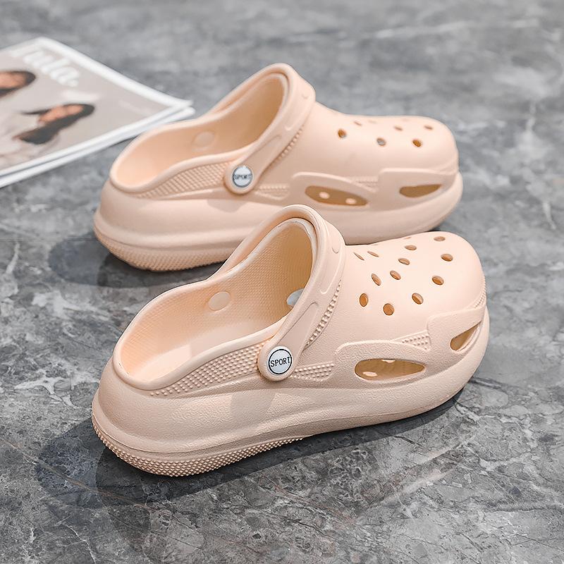 

Новые туфли с отверстиями женские сандалии домашние платформенные уличные тапочки повседневная пляжная обувь женские туфли с закрытым носком прохладные тапочки 41