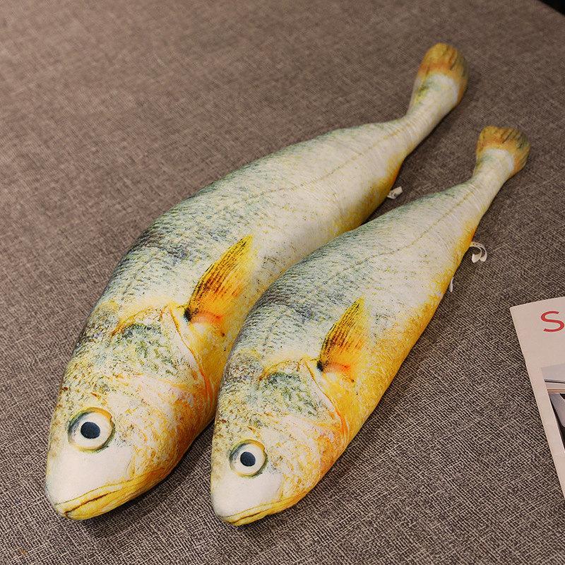 Simulated Large Yellow Croaker Throw Pillow Salted Fish Doll Rag Doll Go To Work Fishing Funny Plush Toy Creative Gift