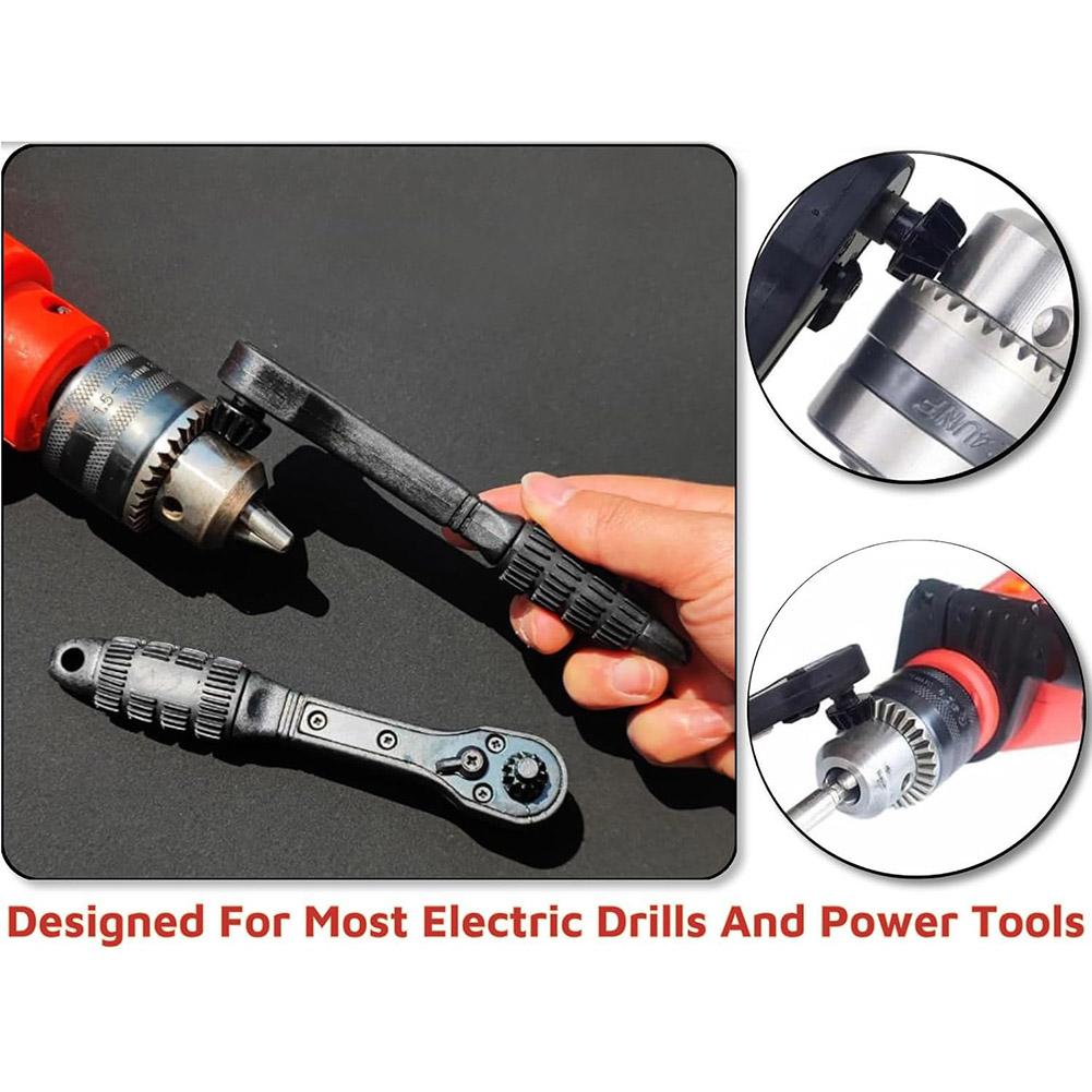 Klucz do uchwytu wiertarskiego z grzechotką 3 w 1 Uniwersalny klucz do uchwytu Narzędzie zamienne Szybki demontaż Trójszczękowy klucz do wiertarki elektrycznej