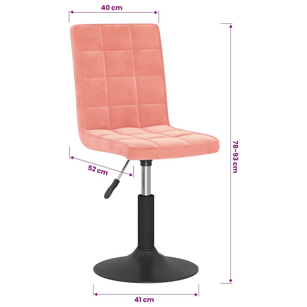 Dining Chairs 2 Pcs Swivel Pink Velvet