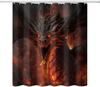 Cartoon Retro Dragon Shower Curtain Medieval Castle Shower Curtain, Fantasy Magic Dragon Retro Pattern Printed Boys Girls Teen