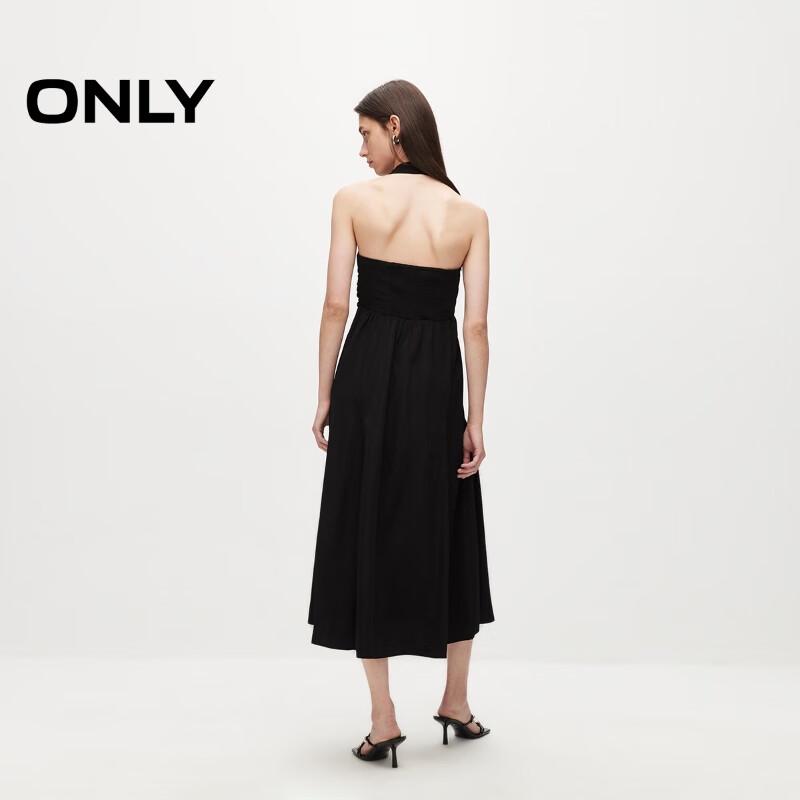 ONLY Women's V-Neck Halter A-Line Midi Dress