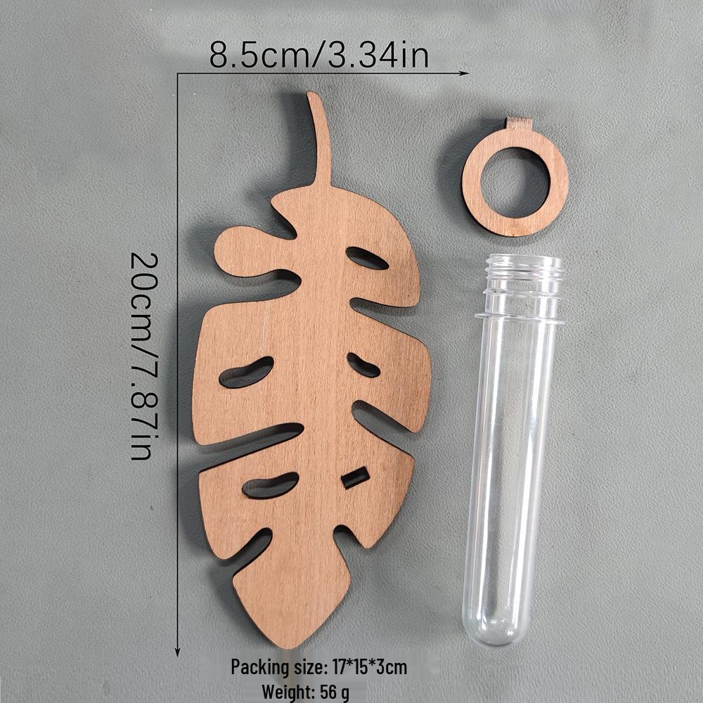 Leaf-Shaped Wooden Plant Shelf Wall Decoration