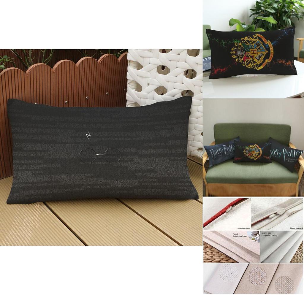 Potter Badge Hogwarts Pillowcase Cushion Cover Home New Decor