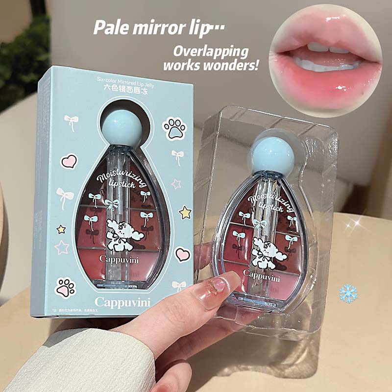 CAPPUVINI Six-color Mirrored Lip Jelly Lip Gloss