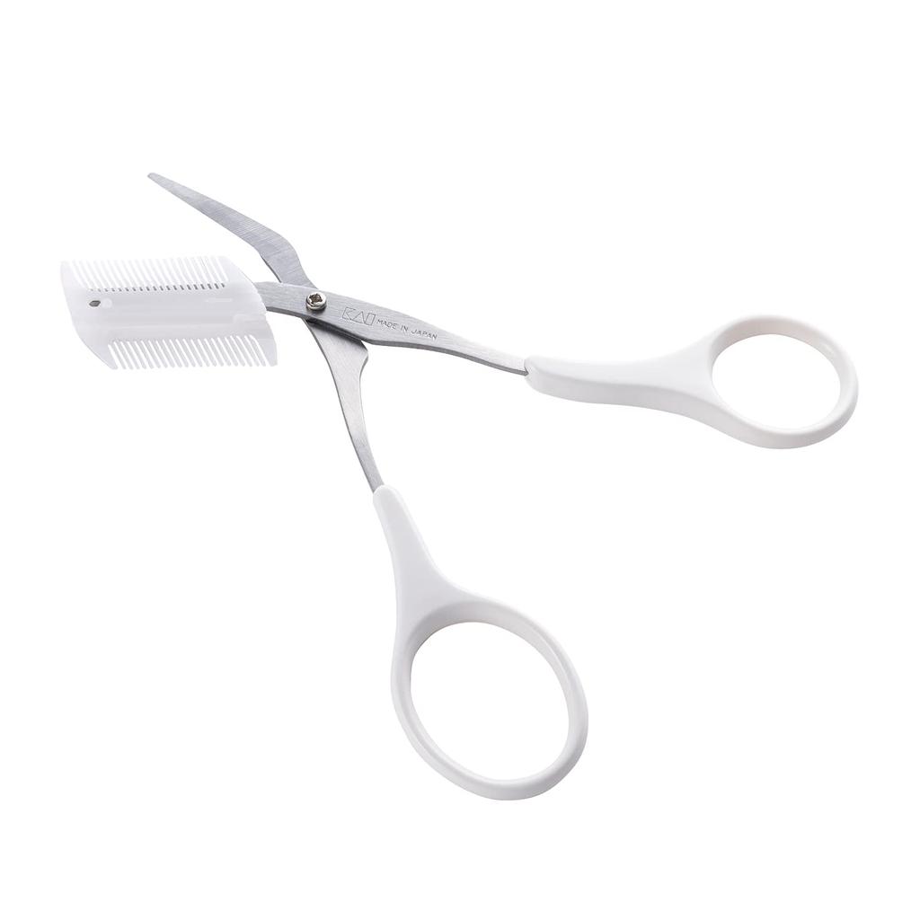 KAI Eyebrow Scissors with Comb KQ3042 Detachable White for Men and Women