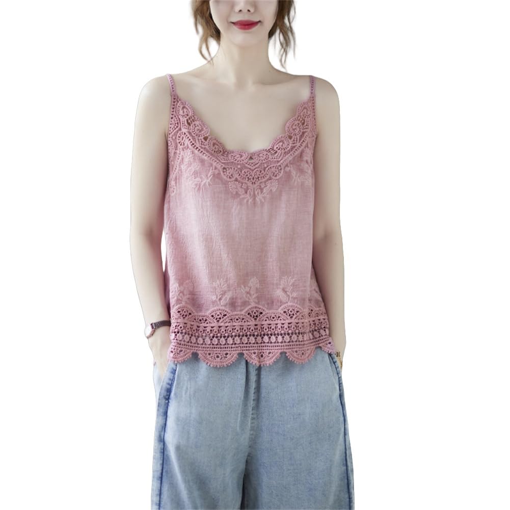 

KEWJYUE Bra Satin Lace Floral Solid Inner Tank Outings Women s Camisole, Top, Sweat-Absorbent Camisole, Print, Color, Thin, Openwork, Top, Loungewear,