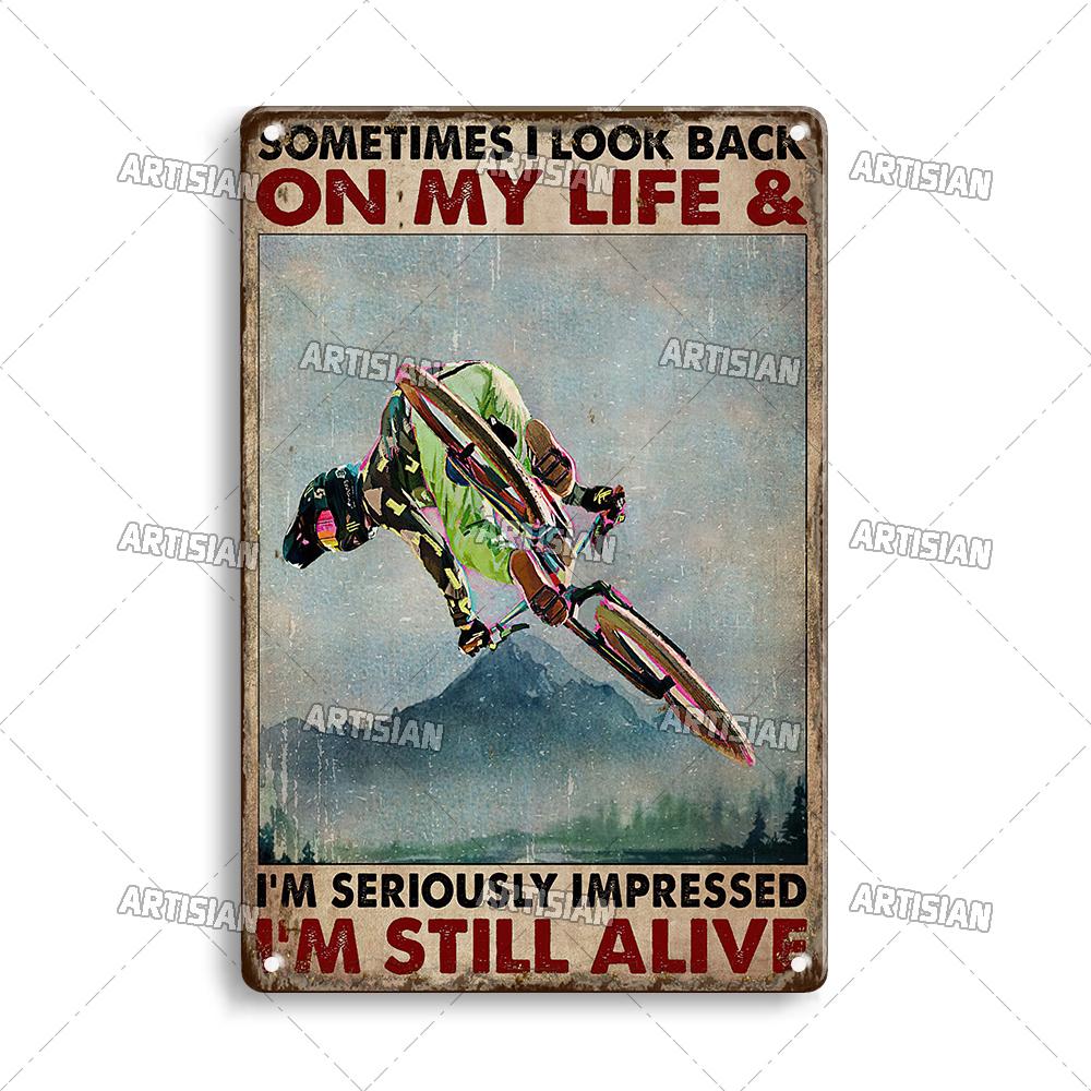 Artisian Cycling Decorative Plaque Bicycle Metal Sign Bike Sport Tin Plate Wall Decor Garage Bar Pub Club Hotel Cafe Kitchen