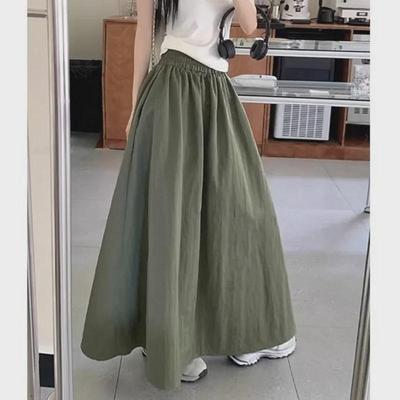 Kadın A Kesim İş Eteği Cepli - Dökümlü, Yüksek Bel, Pilili, Yazlık Boy.