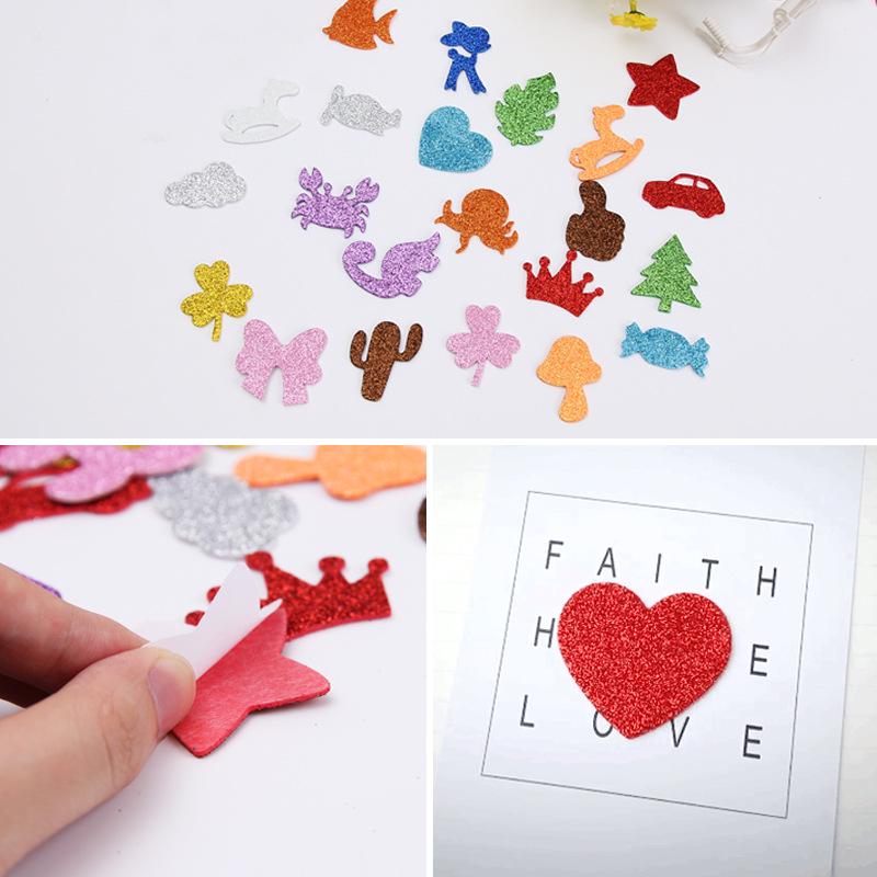 Gold Glitter EVA Foam Number Stickers for Kids’ Educational Craft Projects