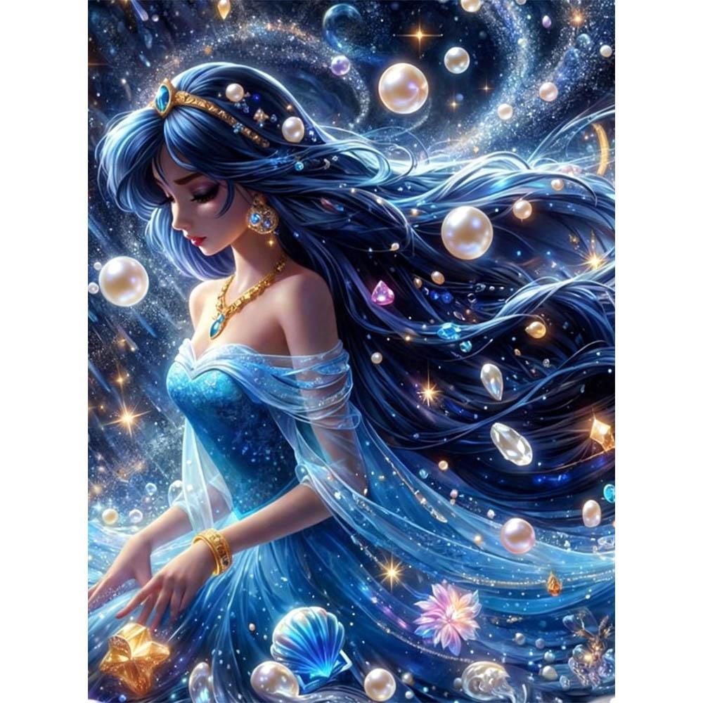 

Disney Aladdin Jasmine Princess Pearl Decorative Set Artificial Pearl Jigsaw Puzzle Embroidered Home Decoration Handmade Gift 35x45cm