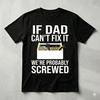 If Dad Can’t Fix It Funny DIY Dad Toolbox Graphic Black T-Shirt