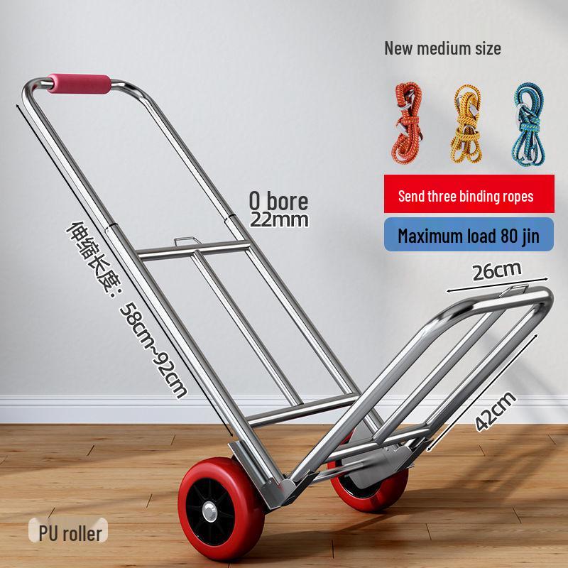 Compact Folding Hand Trolley - Portable Luggage and Cargo Cart for Home and Shopping