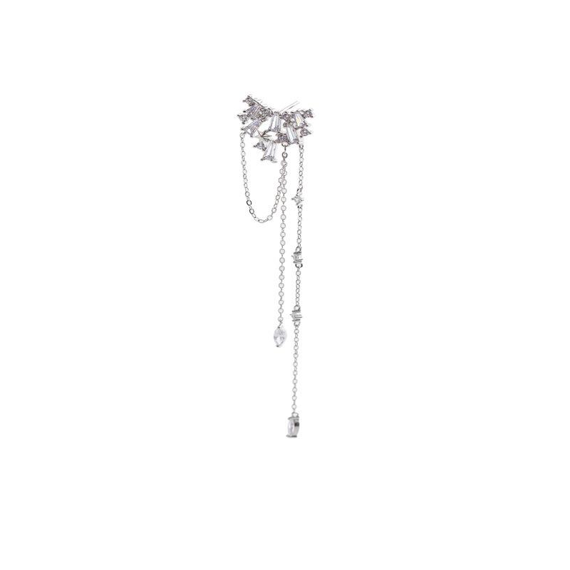 Flash Diamond Tassel Earrings Female Korean Niche High-end Design Long Tassel Earrings