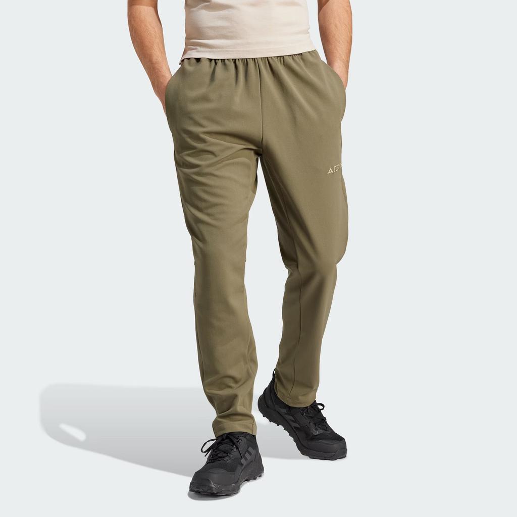 Adidas Multi Knit Pants Color Block Logo Outdoor Loose Knit Sports Pants Men Pants Olive-Green IN0019
