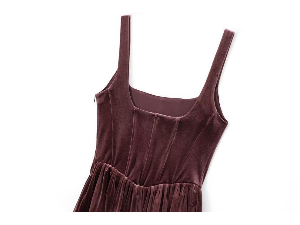 European & American Style Women's Velvet Bodycon Bustier Dress - Fashionable and Versatile Hot Seller