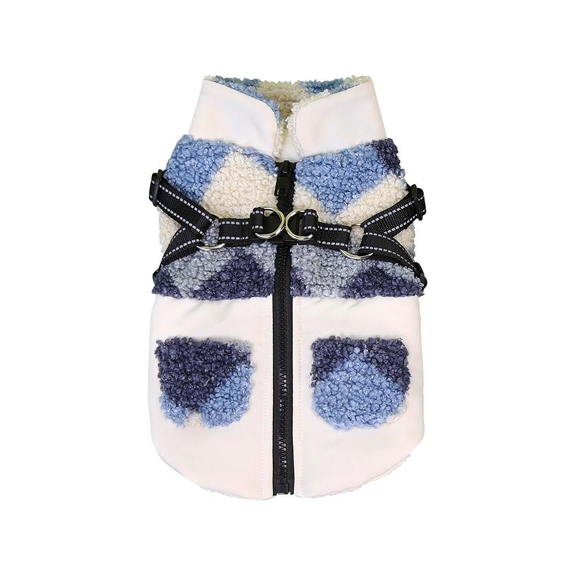 

Флисовый теплый жилет для собак на молнии с шлейкой XS