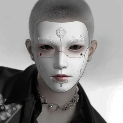 Partyzubehör Antiker Stil Gesichtsmaske Männlich Erwachsenen Anime Cosplay Profis Luxus Maschinerie Maske Show