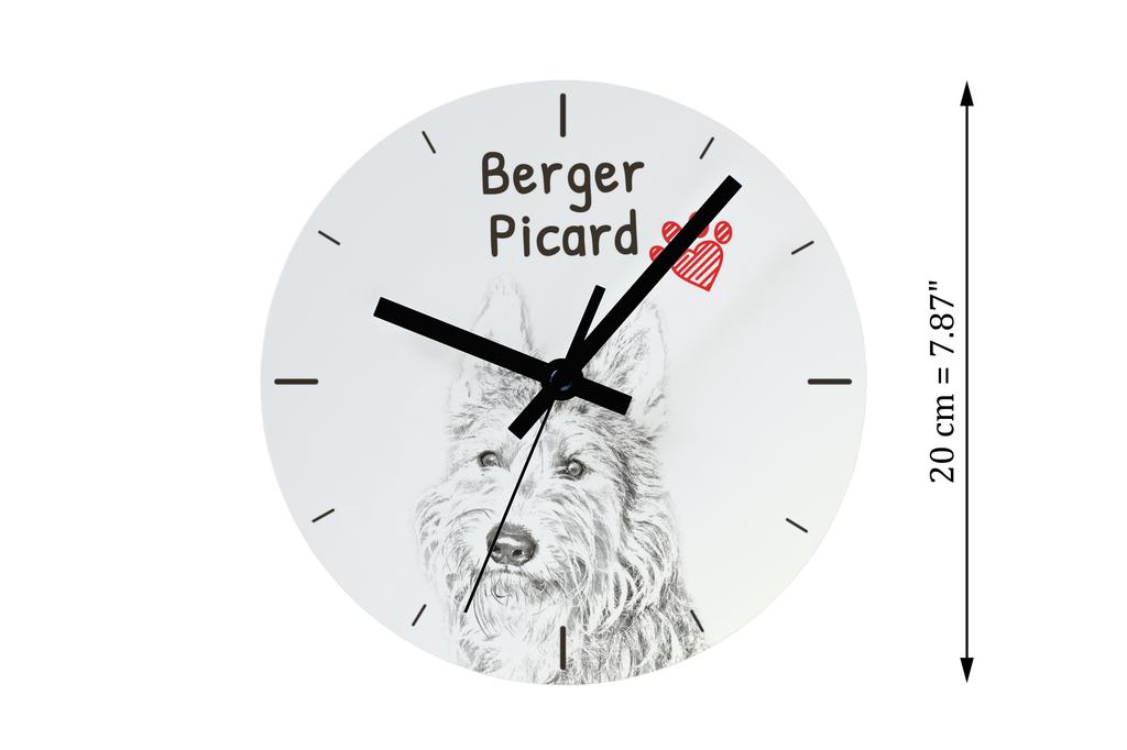 Picardy Sheepdog, Berger Picard – Wall clock with a dog, shelf clock with a print | Art-Dog