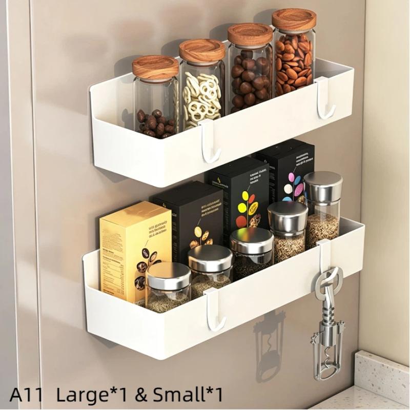 Leicht zu reinigendes magnetisches Kühlschrank-Seiten-Aufbewahrungsregal, lebensmittelechtes ABS, wandmontierter Gewürzorganizer für die Küchenwürze