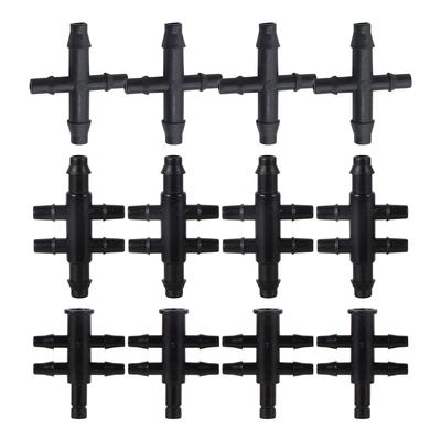 4/7mm auf 3/5mm Reduzierstück Einzel-/Doppelstachel 4-Wege 6-Wege Wasserverteiler Garten Tropfbewässerung Pfeil Wasserableiter 50 Stück Schwarz