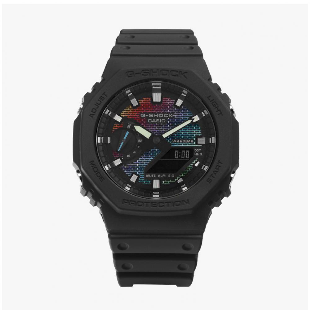 G Shock Ga 2100rw 1adr  Ga 2100rw 1a  biG Face diGital analoG octaGonal SportS Soldier Rainbow Men S Pu Watch