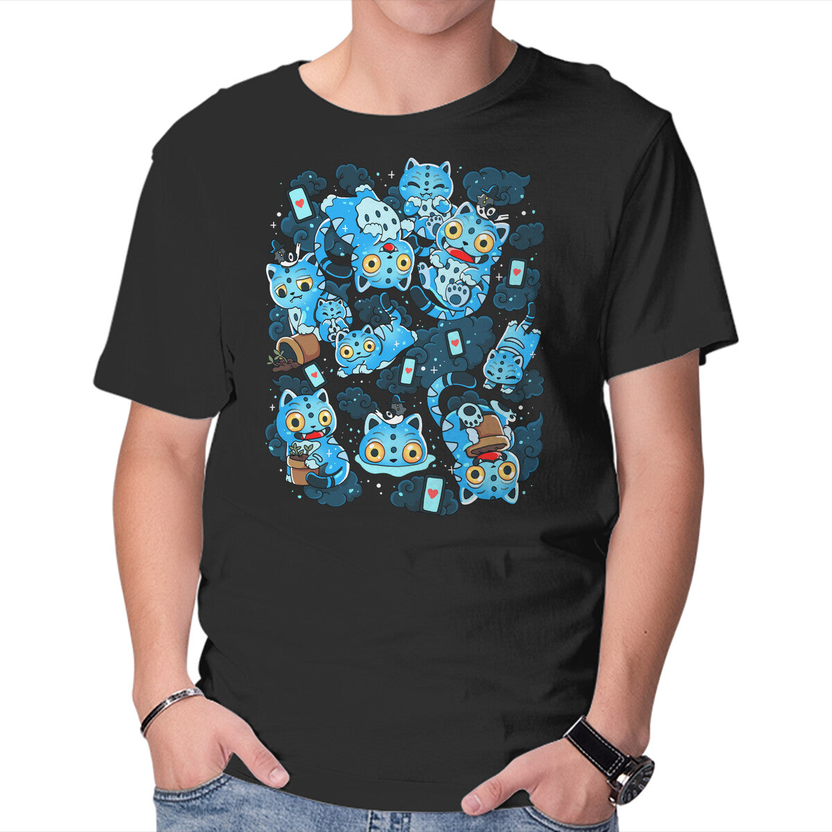 Unisex Crew Neck T-Shirt Magic Tiger Graphic Short Sleeve Casual Tee XXXXL