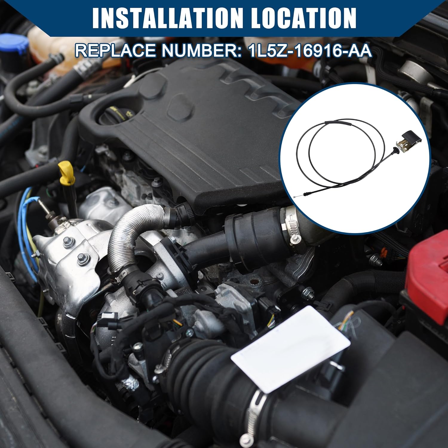 Hood/Release Cable for Ford for Ranger 1998-2011 for Ford Explorer Sport 2001-2003 / Hood Control Cable/Durable/Plastic / 1 Pcs/Black