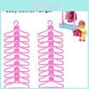 30cm Pink Bow Clothes Hanger 6pcs Plastic Hangers Lightweight 23g