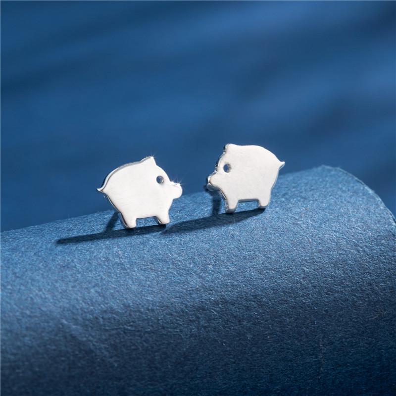 Mini 925 Sterling Copper Stud Earrings for Girls Cartoon Animal Ear Studs Fashion Dinosaur Butterfly Bat Ear Piercing Zircon