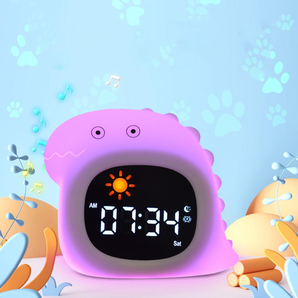 Despertador de Silicone com Formato de Animal, Luz Noturna Suave e Controle Fácil por Toque para Meninos e Meninas