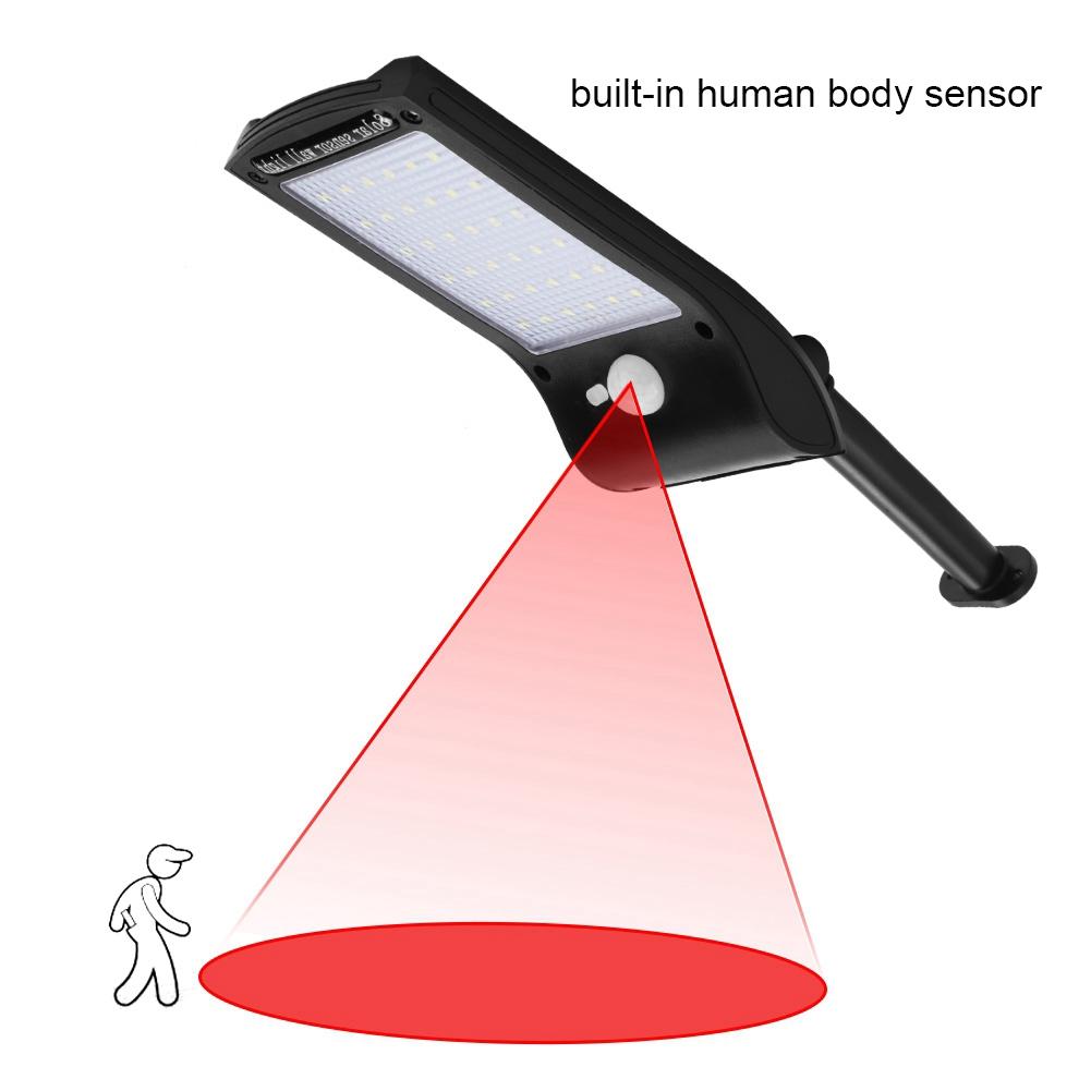 LED Solar Panel Body Sensor Ultra Thin Waterproof Outdoor Yard Garden Safety Wall Lamp Light