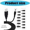Power Cable 5V USB To 5.5x2.1mm Power Cord with 13 Connectors for Router LED Light Speaker Small Household Appliances