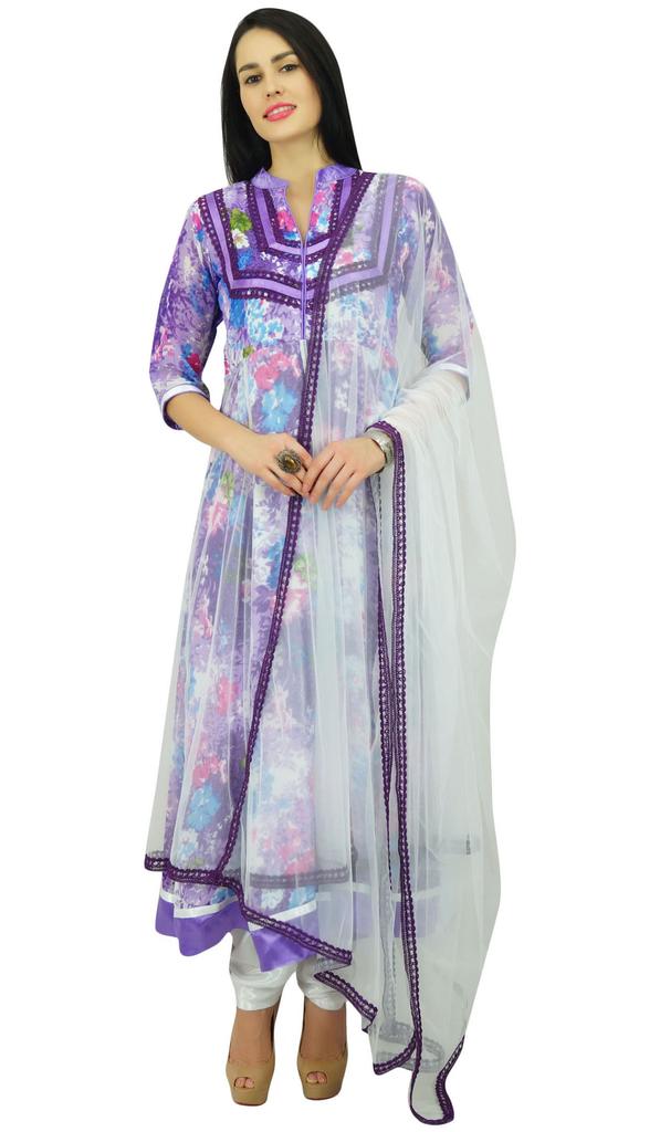 Atasi Womens Chic Style Anarkali Salwaar Kameez with Dupatta Ethnic