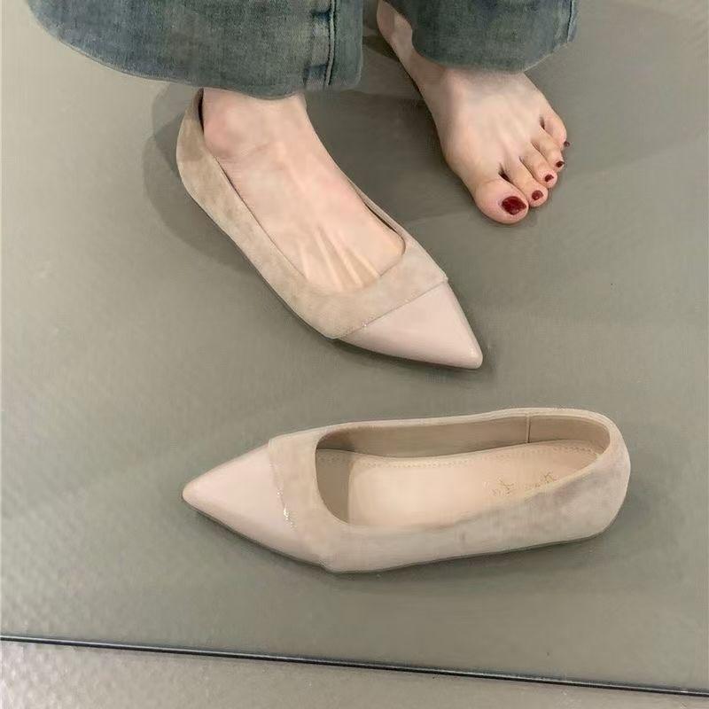 Shallow mouth pointed inner height increase women's single shoes 2025 spring and autumn explosion new French temperament with skirt women's comm