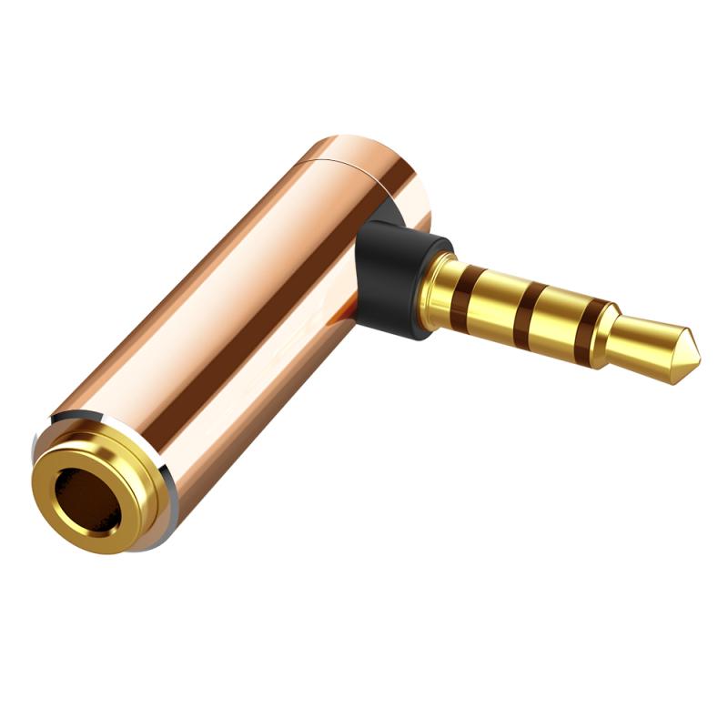 Audio Jack 3.5mm To 3.5mm Right Angle Male To Female Stereo Audio L-shaped Headphone Converter 90