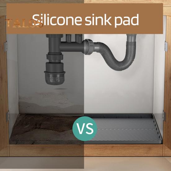 Silicone Sink Mat Waterproof Sink Liner Cabinet Protector Organizer Drip Tray Oil-Proof Easy To Clean Multi-Functional Kitchen Shelf Liner