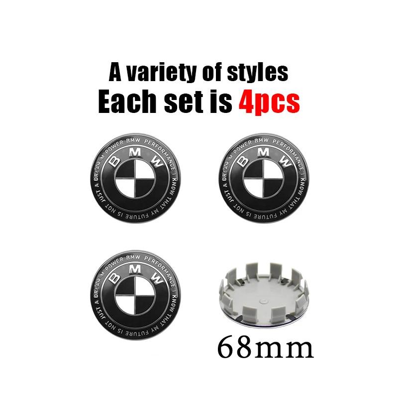 4 Stück 68mm 56mm Felgenmittekappe Radnabendeckel Integrierte Kappe Logo Für BMW E36 E46 E90 E60 E39 F30 F20 X5 E70 E53 G30 E91