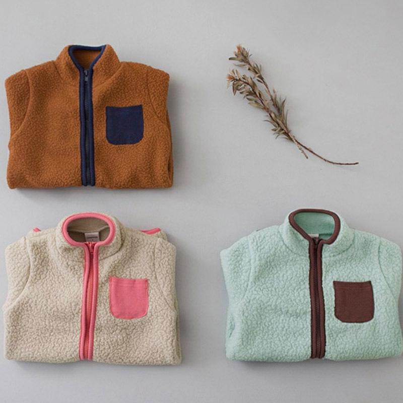 Spring Autumn Newborn Baby Romper Infant Warm Lamb Fleece Patchwork Jumpsuit Toddler Outwear