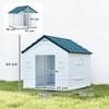 Plastic Weather-Resistant Dog House, for Indoors and Outdoors, Medium Dogs - White and Blue