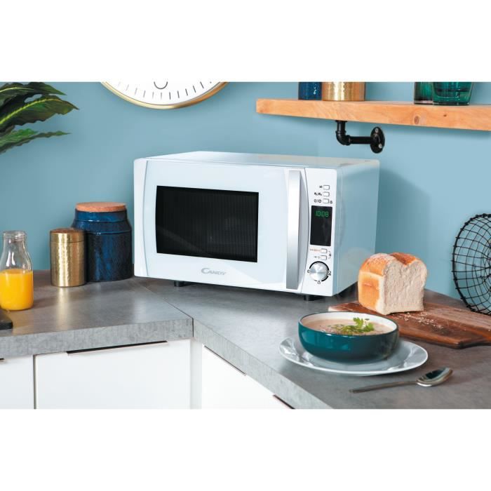 Candy Timeless CMXW20DW 700 Вт, 20 л, цифровая белая микроволновая печь — функция размораживания — 5 уровней мощности — 10 автоматических меню