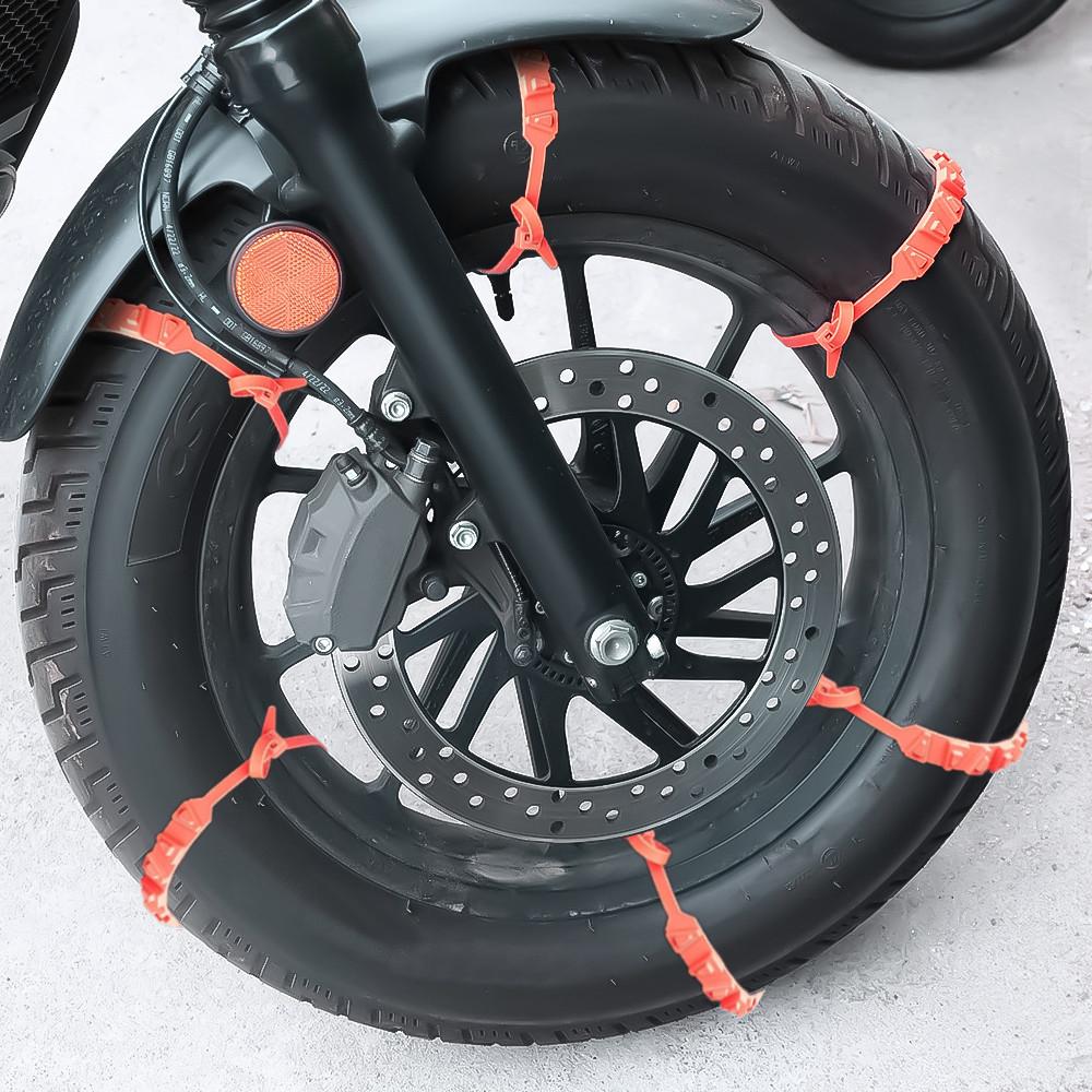 10Pcs Anti-Skid Snow Chain for Motorcycle, Bicycle Tire