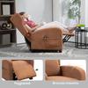 Poltrona Relax Alzapersona In Velluto Con Schienale Reclinabile A 160 degrees  Con Telecomando Marrone Scuro